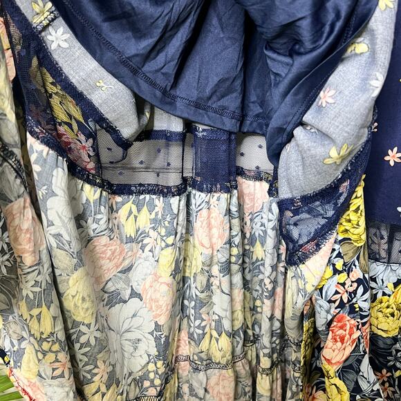 Torrid Maxi Challis Navy Blue Floral Dress Size 3X - Picture 8 of 13